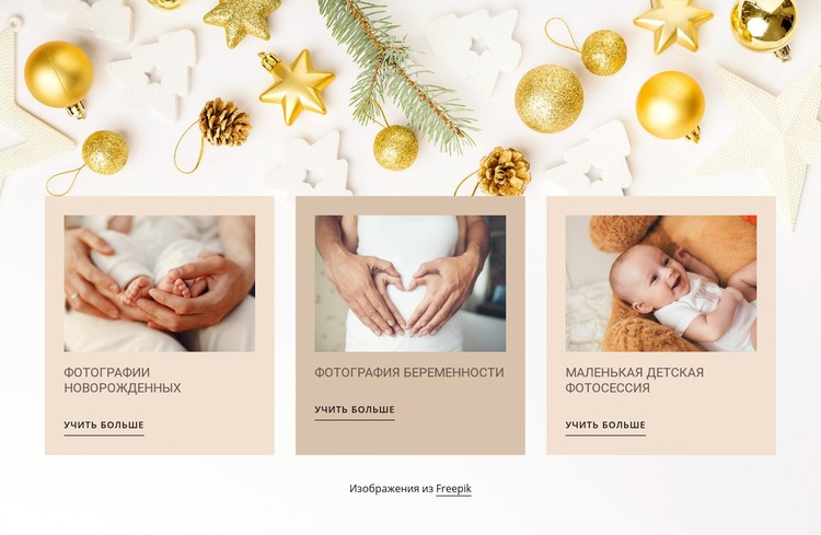 Фотосъемка новорожденных и младенцев CSS шаблон