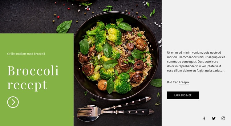 Broccoli recept WordPress -tema