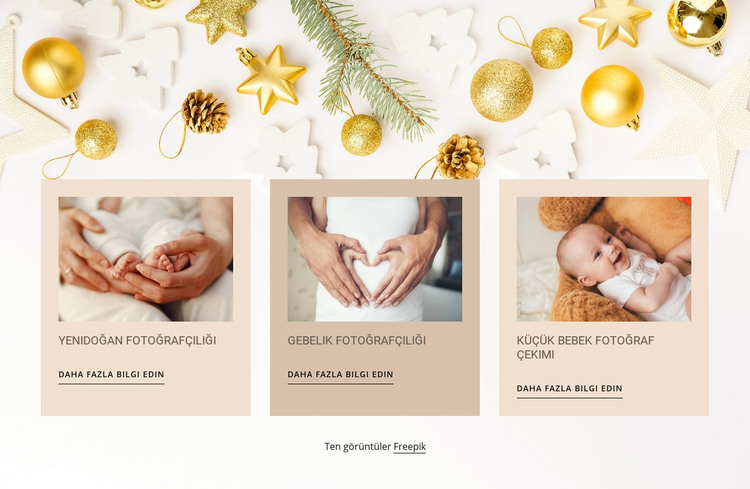 Yenidoğan ve bebek fotoğrafçılığı HTML Şablonu