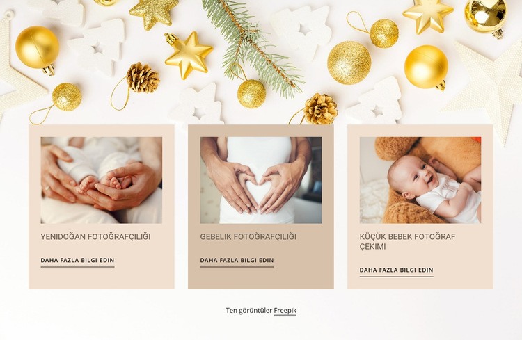 Yenidoğan ve bebek fotoğrafçılığı Web sitesi tasarımı
