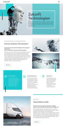 Zukunfts-Technologie – Responsive Einseitenvorlage