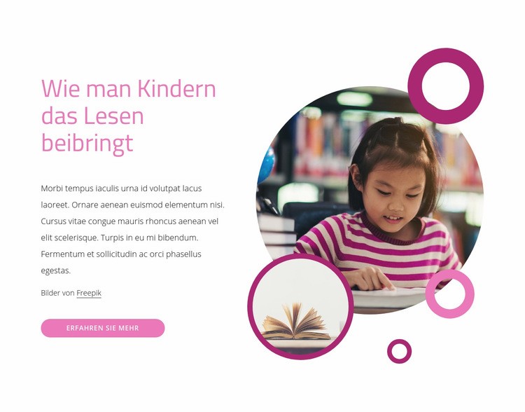 Wie man Kindern das Lesen beibringt Landing Page