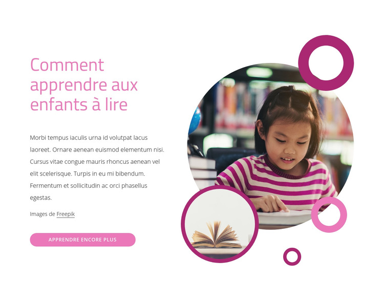 Comment apprendre aux enfants à lire Modèle de site Web