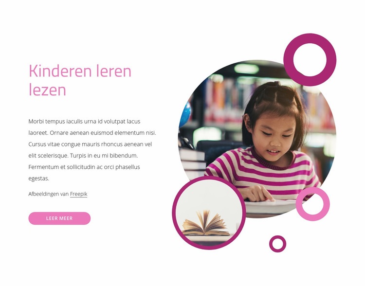 Kinderen leren lezen Html Website Builder