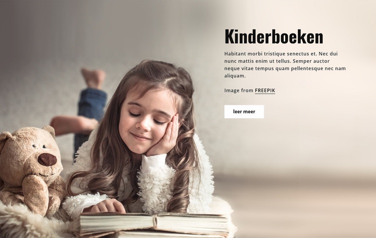 Boeken voor kinderen Website mockup