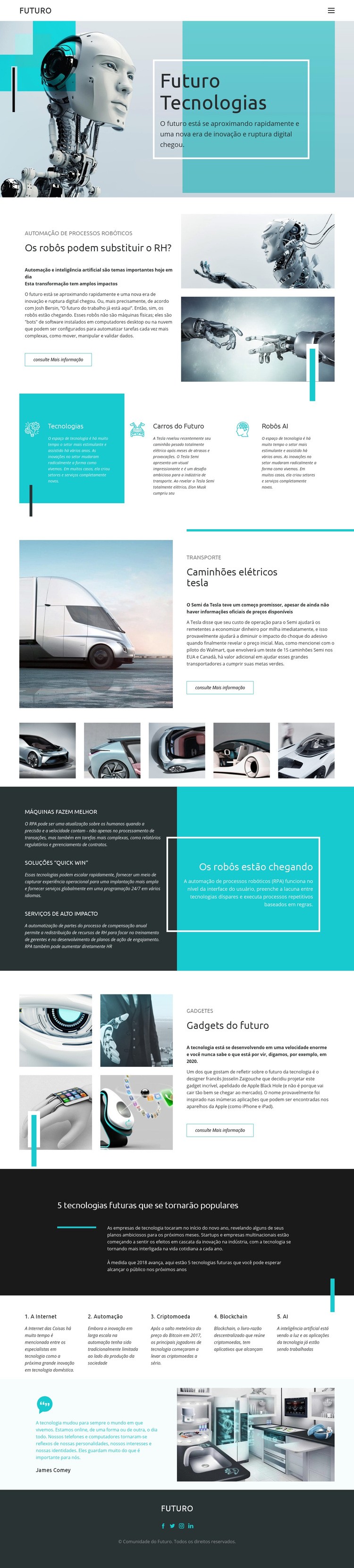 Tecnologia do futuro Landing Page