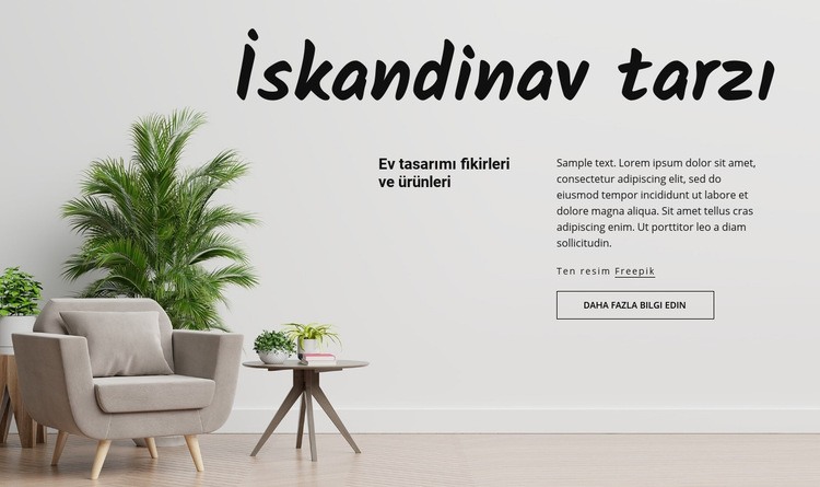 İskandinav tarzı Web Sitesi Mockup'ı
