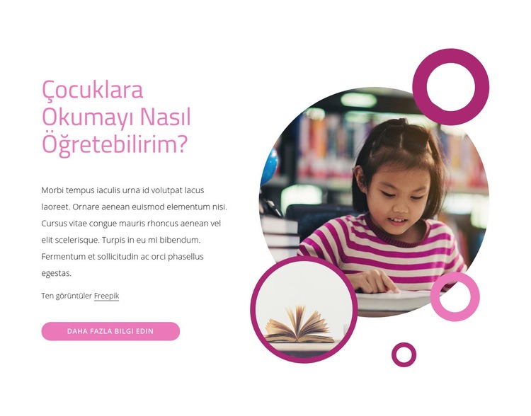 Çocuklara okumayı nasıl öğretirim Web Sitesi Mockup'ı