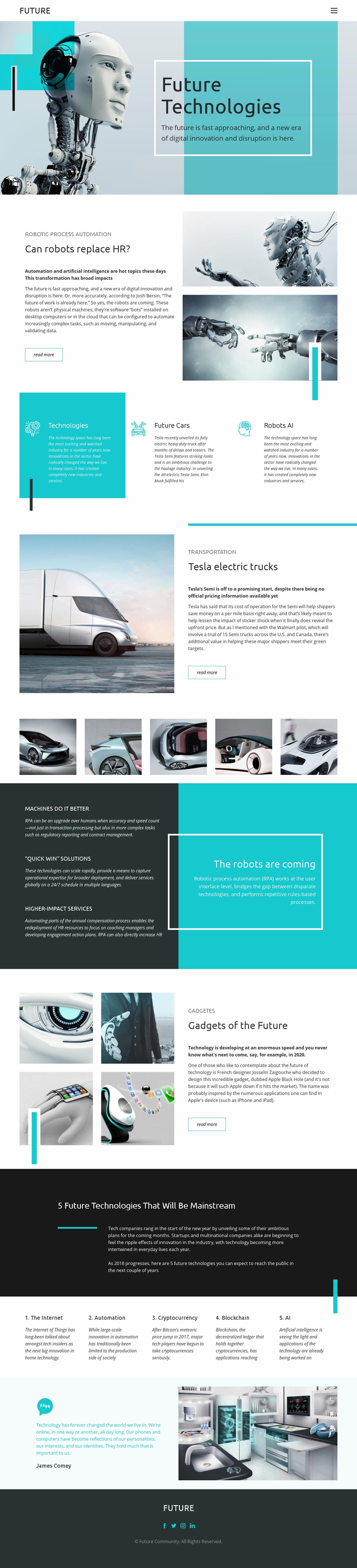 Future technology Web Page Design