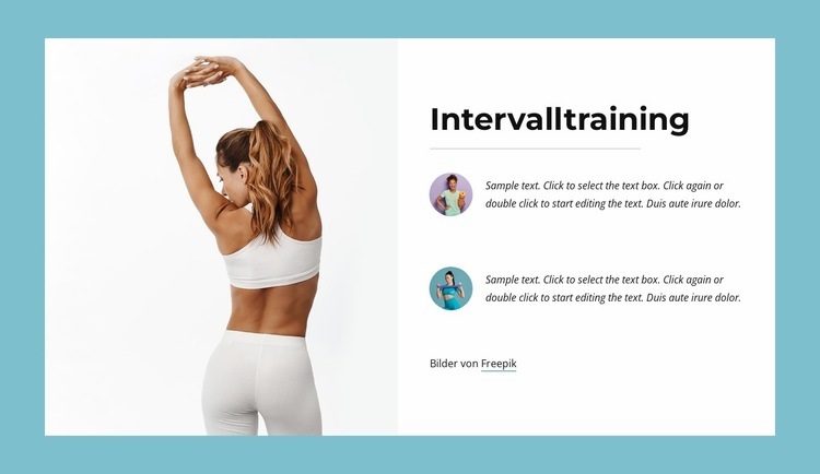 Interval training Website Builder-Vorlagen