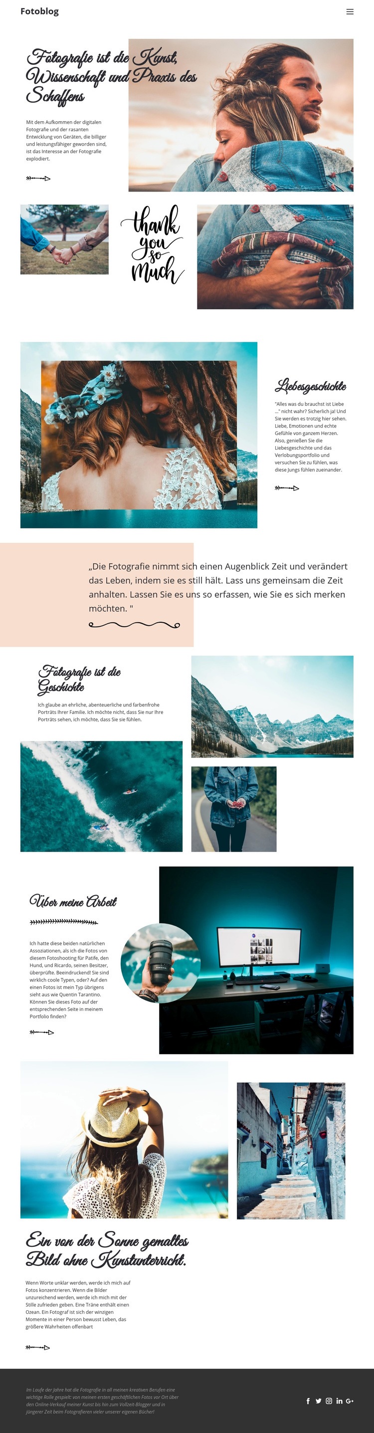 Kreative Fotografie Website-Modell