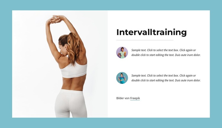 Interval training Website-Vorlage