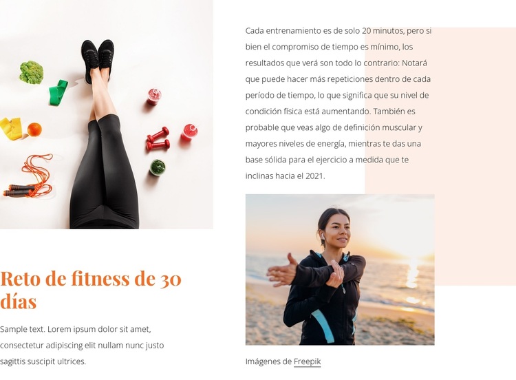 Desafío de fitness Tema de WordPress