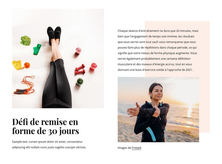 Défi fitness Modèle HTML5