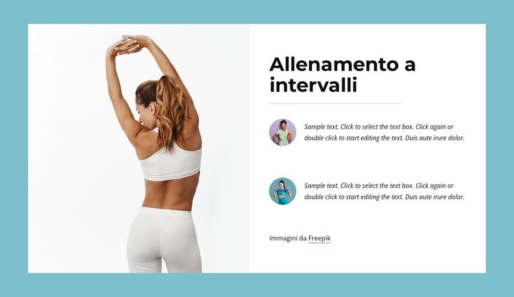 Interval training Mockup del sito web