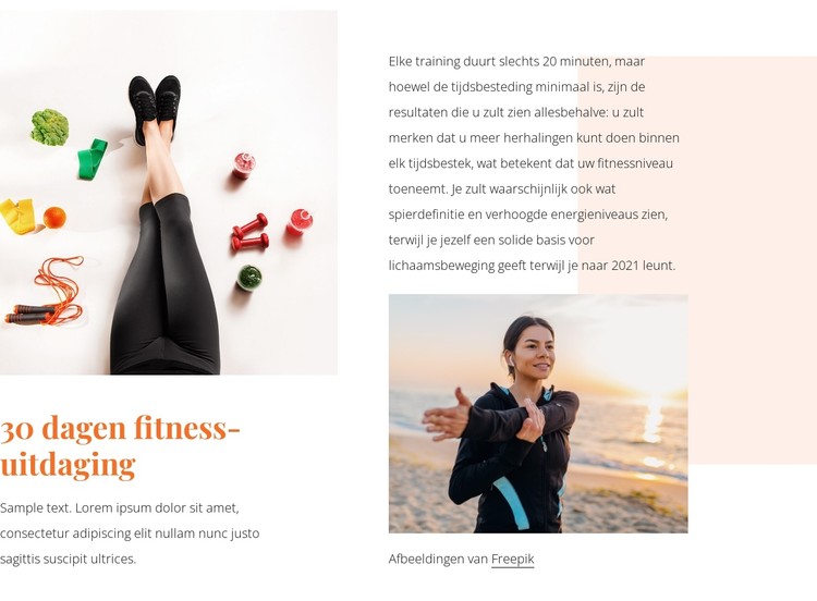 Fitness-uitdaging CSS-sjabloon