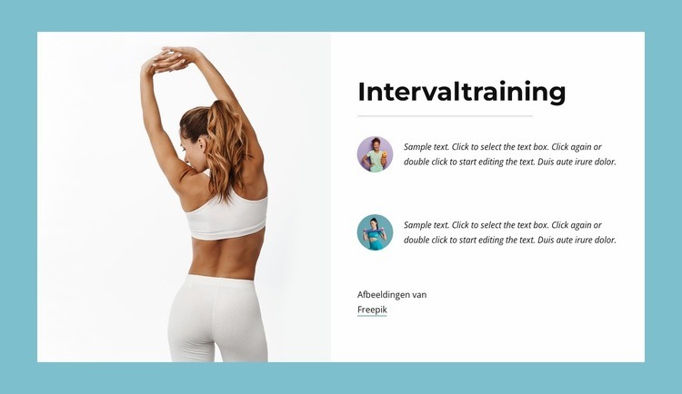 Interval training Website mockup