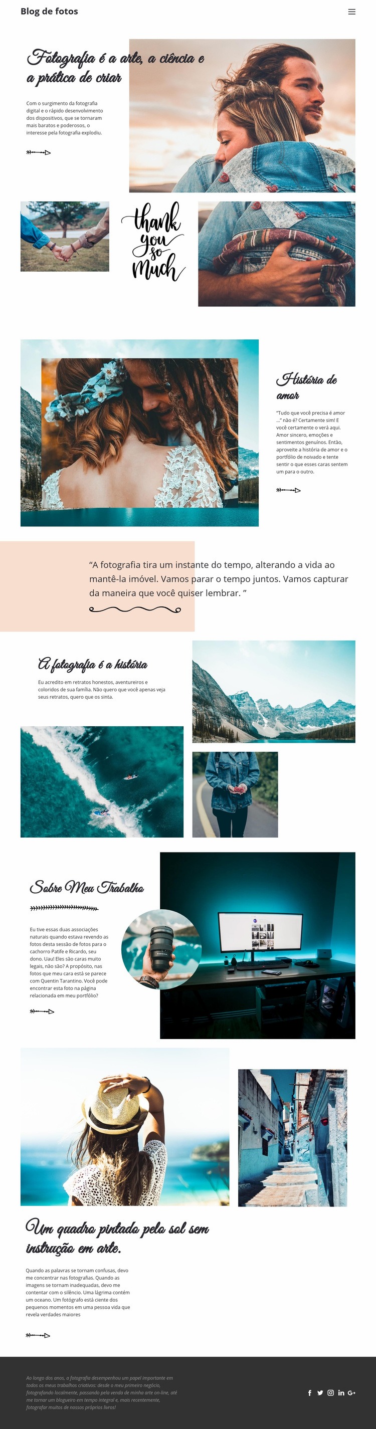 Fotografia Criativa Construtor de sites HTML