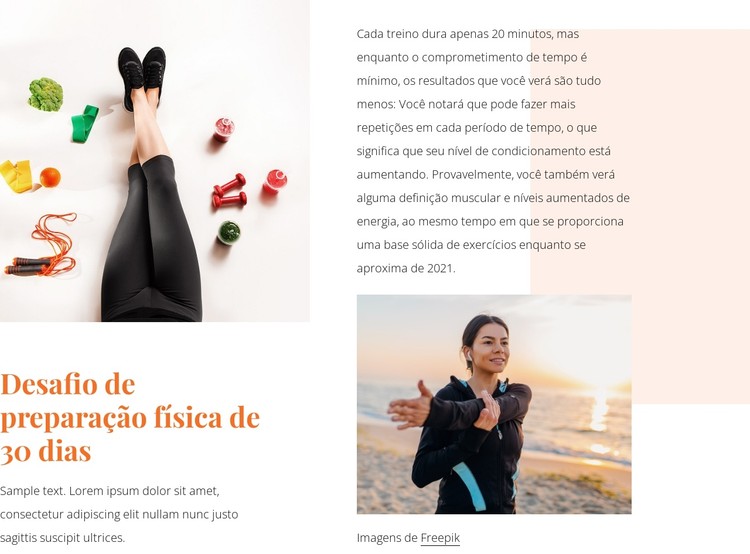 Desafio de fitness Template CSS