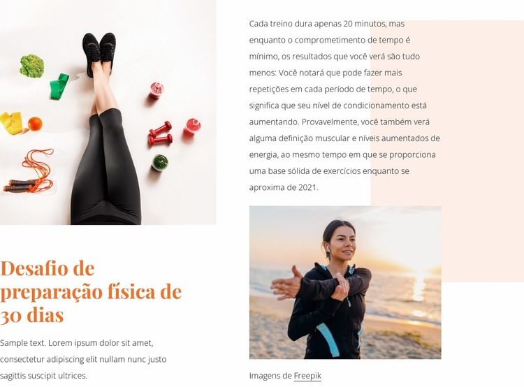 Desafio de fitness Template Joomla