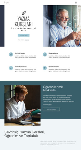 Yaratıcı Yazma Kursları - HTML Kod Şablonu