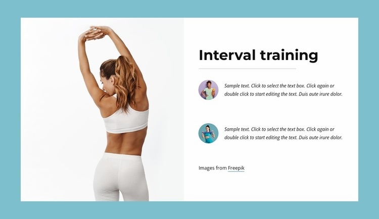 Interval training Web Page Design