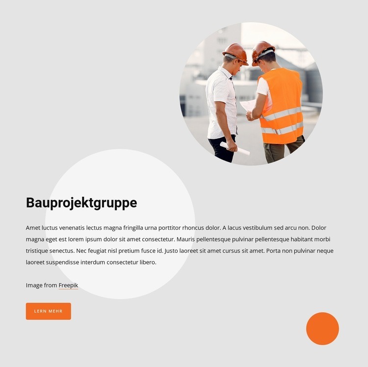 Large construction company Landing Page