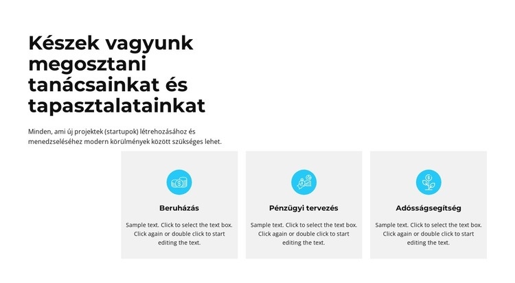 Magas színvonalú üzleti tanácsadás HTML Sablon