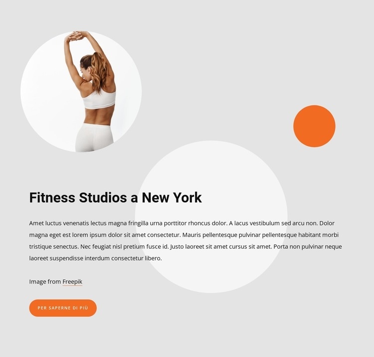 Fitness studios in New York Mockup del sito web