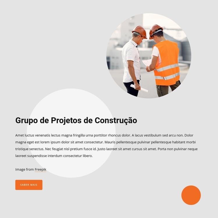 Large construction company Modelo de uma página