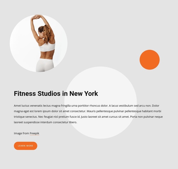 Fitness studios in New York Web Page Design