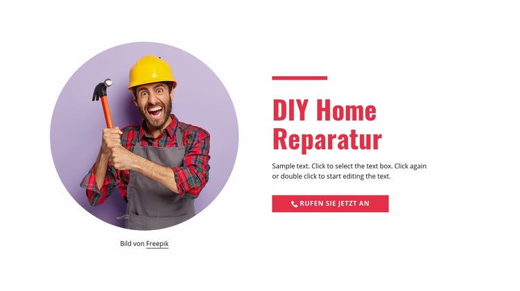 Schritt für Schritt Reparatur zu Hause Website Builder-Vorlagen