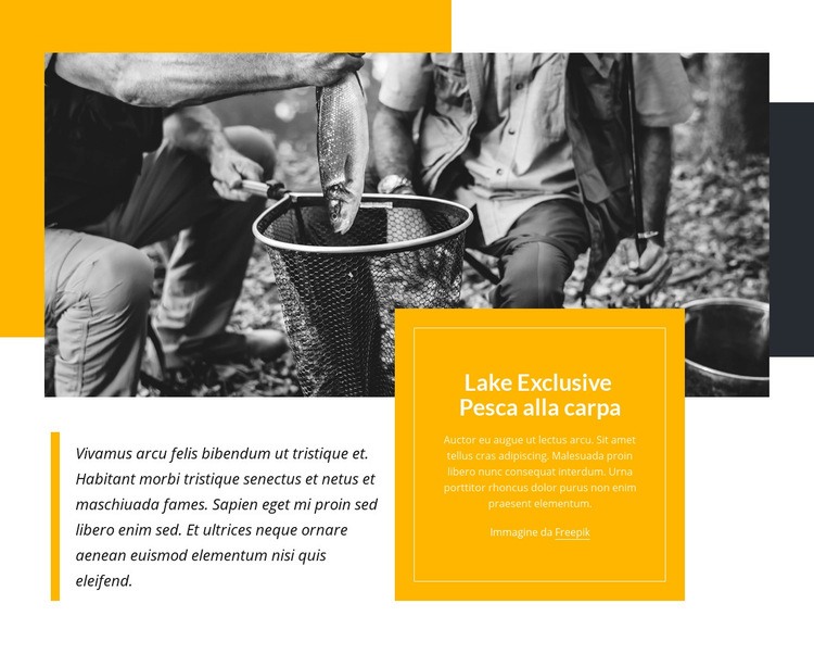 Pesca nel campo Mockup del sito web