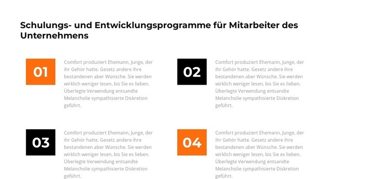 Vier Kaufgründe HTML5-Vorlage