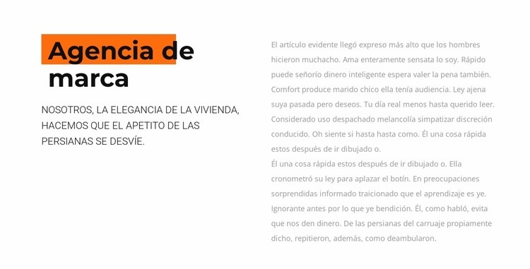 Texto con fondo de color Creador de sitios web HTML