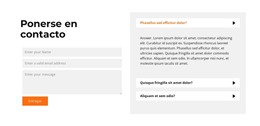 Preguntas Frecuentes Y Formulario: Plantilla De Página HTML