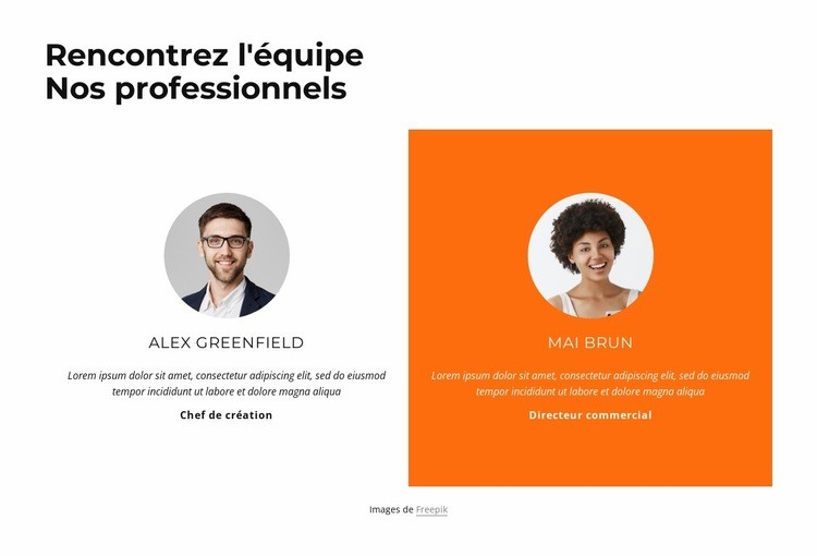 Faire connaissance avec l'équipe Conception de site Web