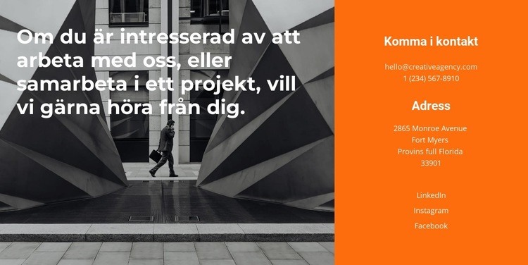 Kom och besök eller ring oss CSS -mall