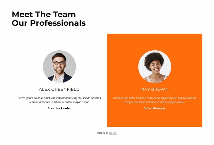 Getting to know the team Landing Page