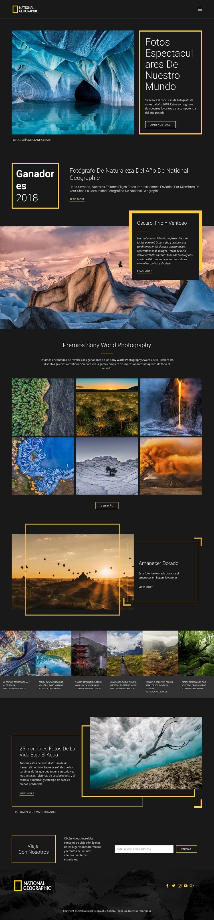 Fotos de la naturaleza Diseño de páginas web