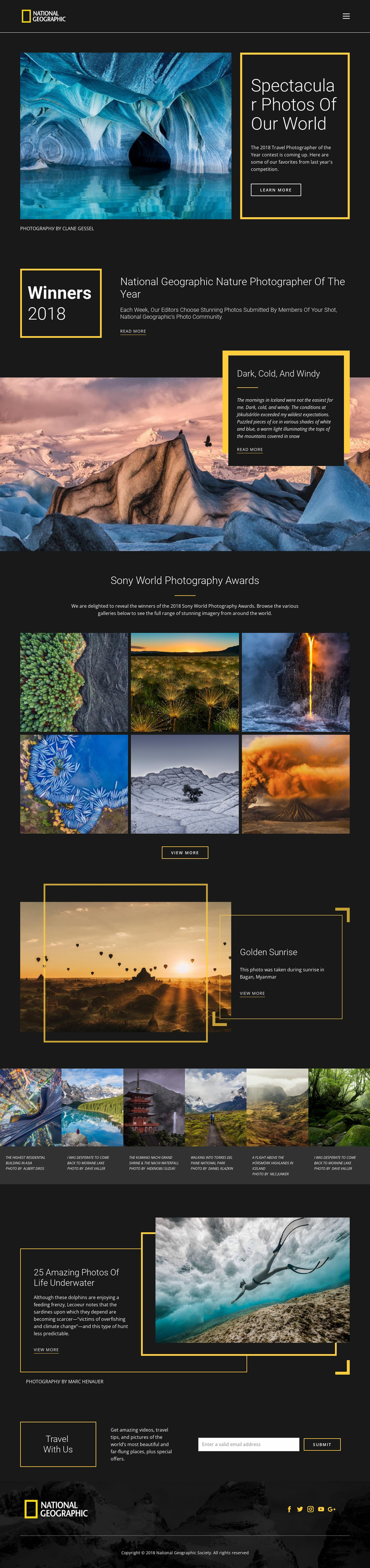 Pictures of nature Website Design