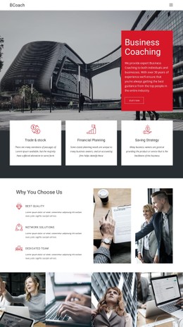 Executive Coaching Single Page Template