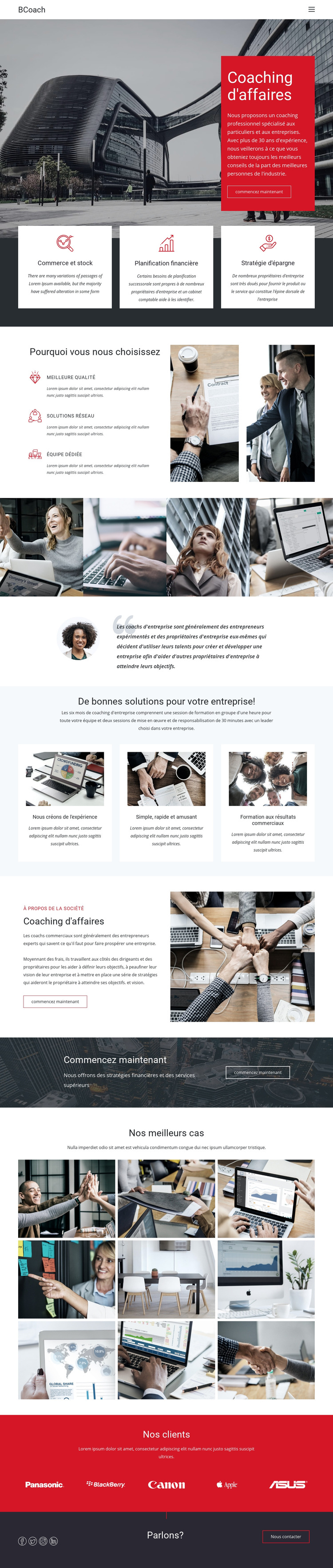 Coaching exécutif Modèle de site Web