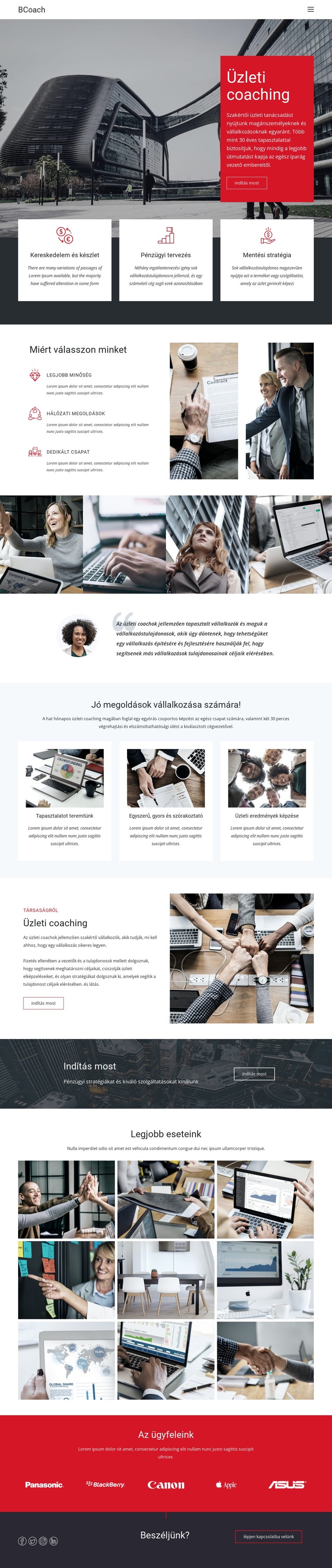 Executive coaching Weboldal tervezés
