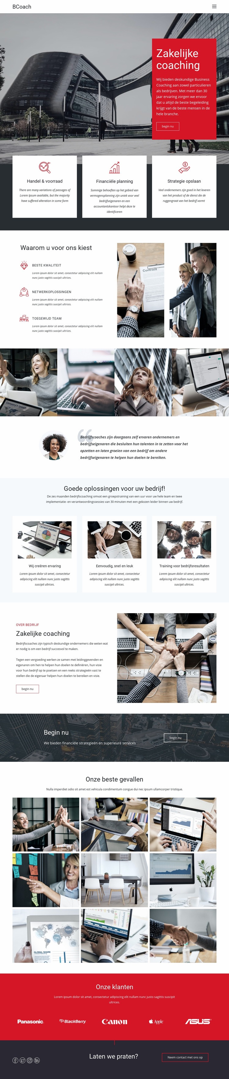 Executive coaching Website ontwerp