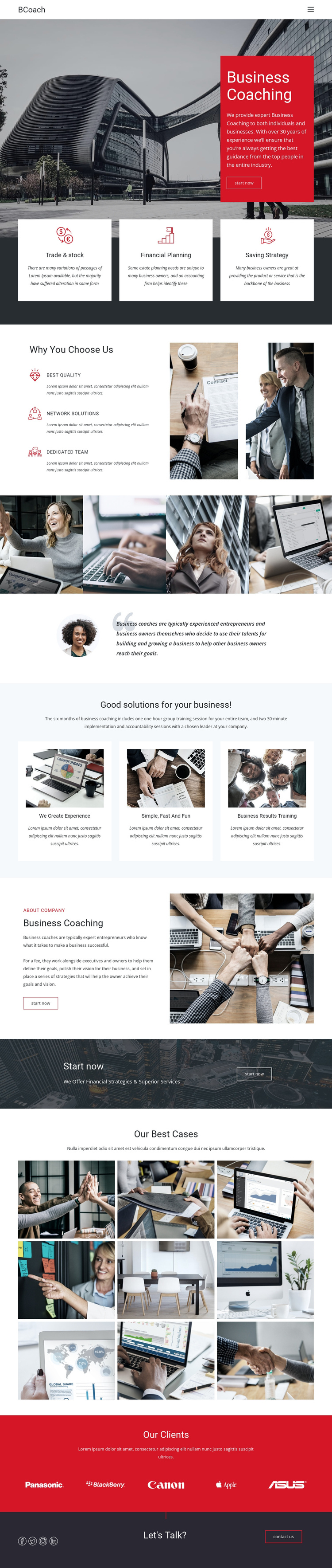 Executive coaching One Page Template