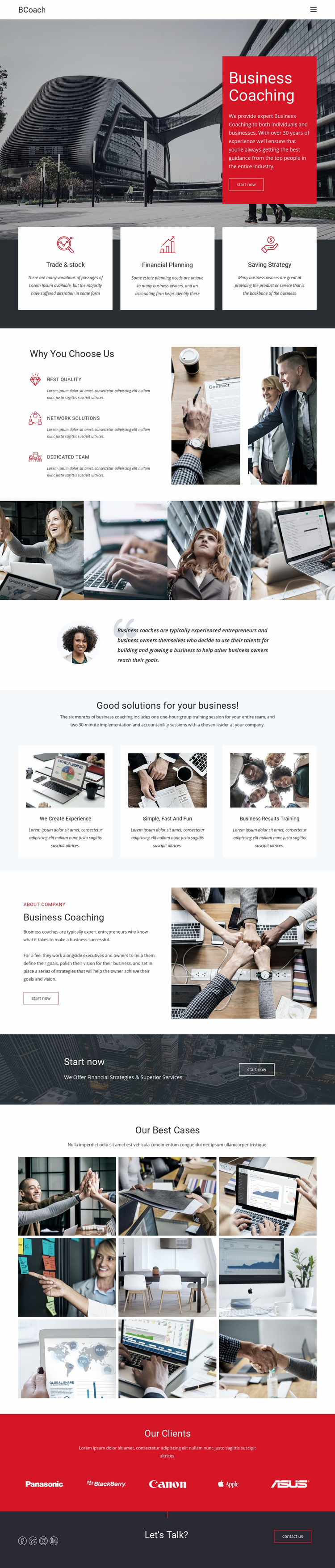 Executive coaching Web Page Design