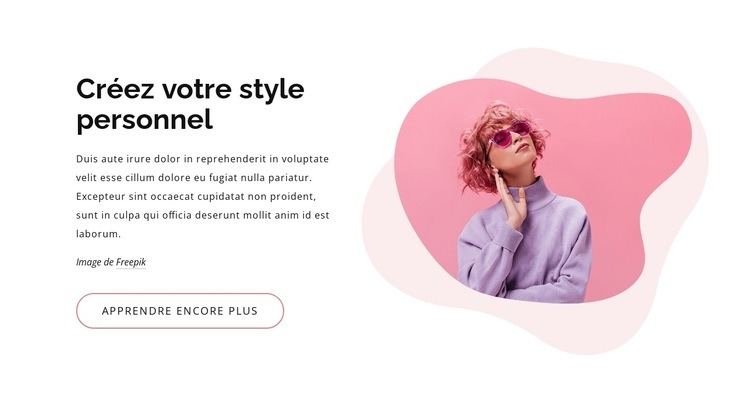 Créer un style de mode Maquette de site Web