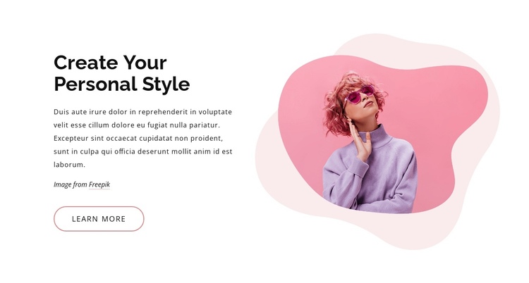 Create a fashion style One Page Template
