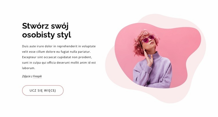 Stwórz styl mody Projekt strony internetowej